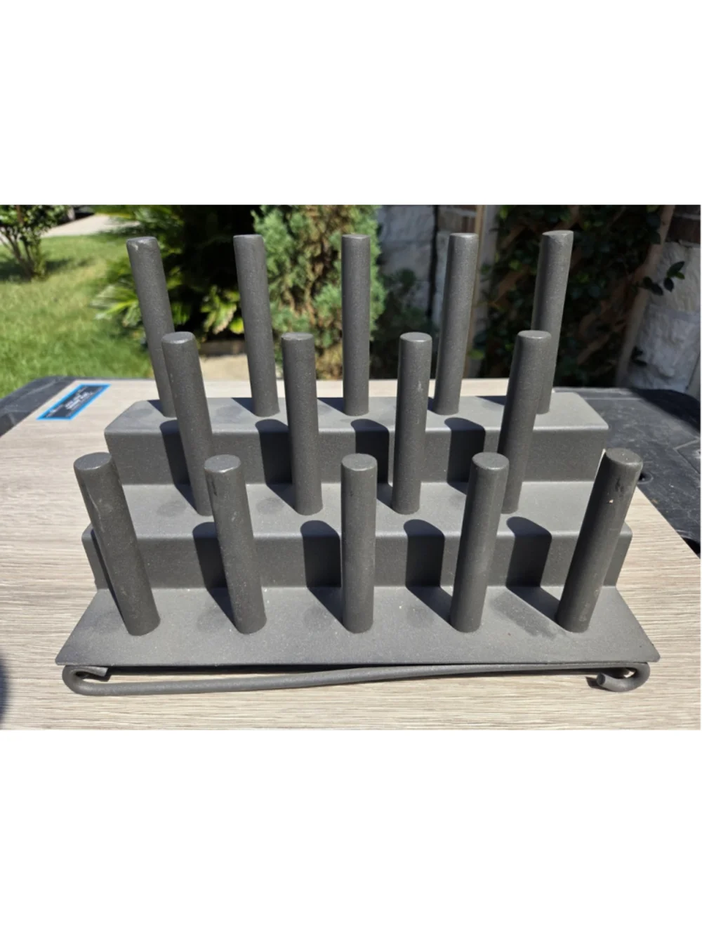 Heavy Duty Gunmetal Multi-Tier Metal Ring Display Stand - Countertop Fixture